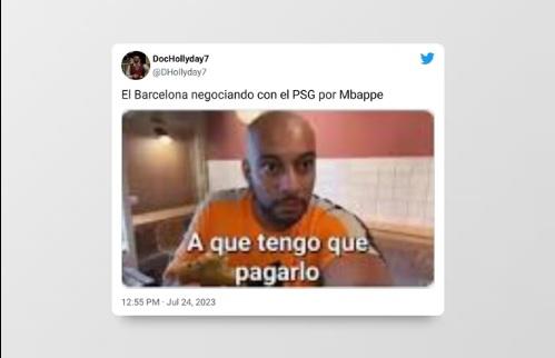 Ola de jocosos memes luego de que sonó el fichaje de Mbappé al Barcelona: Messi también es protagonista de las burlas