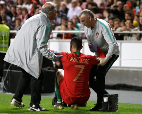 FOTOS: El dolor y frustración de Cristiano Ronaldo tras su lesión con Portugal