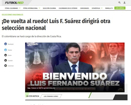 'El más parecido a Pinto, trabajador y metódico': Lo que dice la prensa tica de la llegada de Luis Fernando Suárez