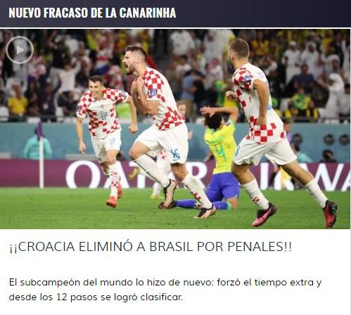 “Llora Brasil”, “Sorpresa Mundial”, “Croacia acaba con el baile”: Prensa internacional reacciona a la eliminación de la Canarinha