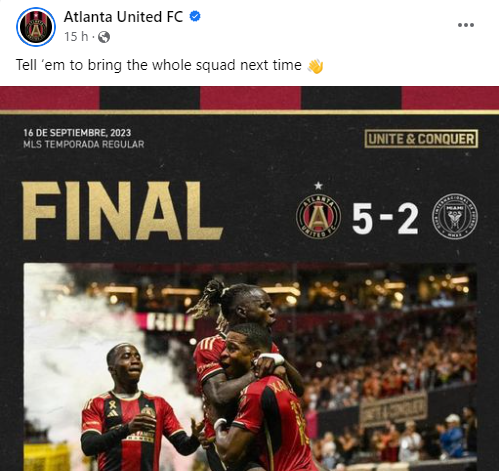 Las burlas del Atlanta United a Messi luego de golear al Inter Miami: “Acá tienen su pizza para el viaje”