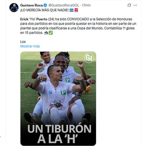 La prensa hondureña reacciona ante la convocatoria de Erick Puerto a Honduras: Lo merecía más que nadie