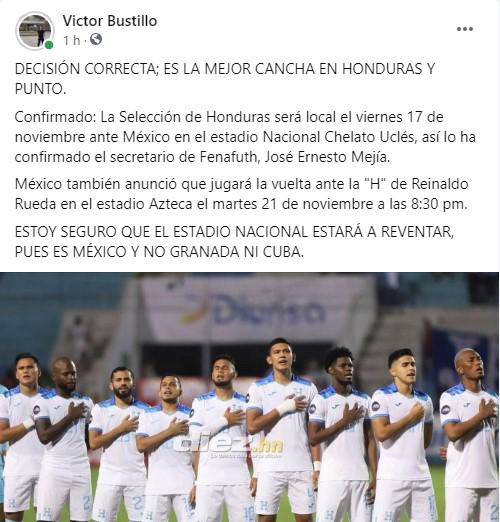 Lo que dicen los periodistas de Honduras sobre la decisión de jugar ante México en el estadio Nacional: “Es la mejor cancha y punto”
