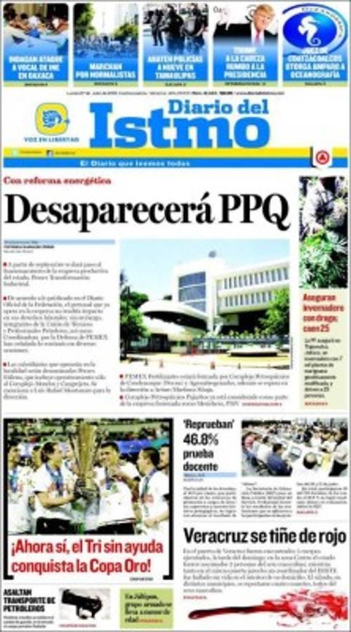 Portadas en México destacan el poco brillo de su Copa Oro