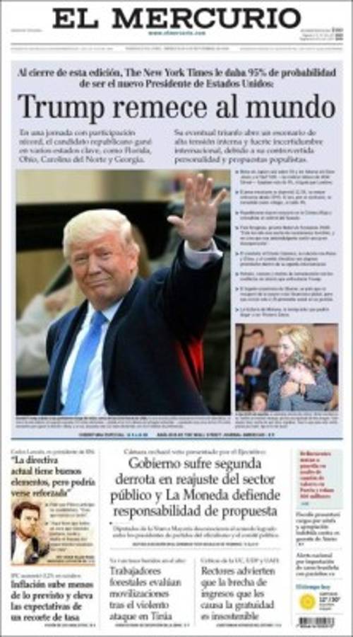 PORTADAS: La agresiva reacción de la prensa internacional tras gane de Donald Trump