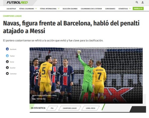 'Gigante y Mejor de la Historia de Concacaf': Lo que dice la prensa de Keylor Navas tras pararle penal a Messi