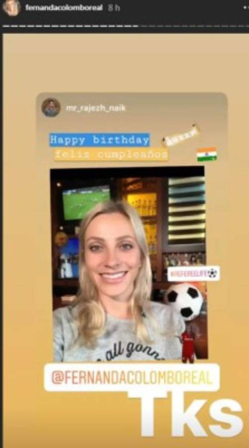 Así festejó en plena cuarentena su cumpleaños Fernanda Colombo, la árbitro más sexy del mundo