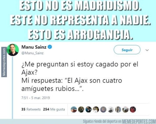 Los memes destruyen a un Real Madrid goleado y eliminado de la Champions por el Ajax