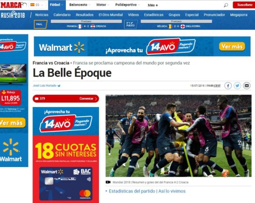 PORTADAS: Así titulan los diarios tras que Francia se corone campeón del mundo