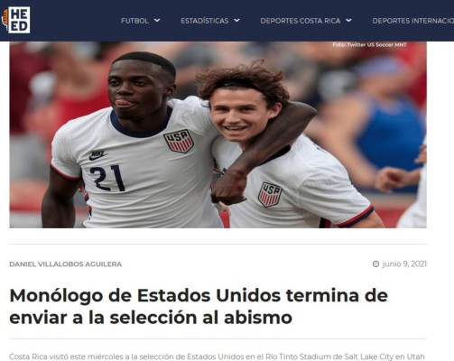 La prensa de Costa Rica explota contra su selección tras la goleada ante USA: 'Fuera todos, dan pena'