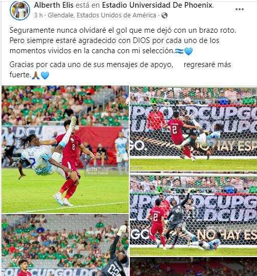 Alberth Elis y su mensaje en redes sociales tras ser operado.