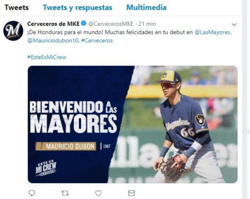 Él es Mauricio Dubón, el segundo beisbolista hondureño en jugar en la MLB