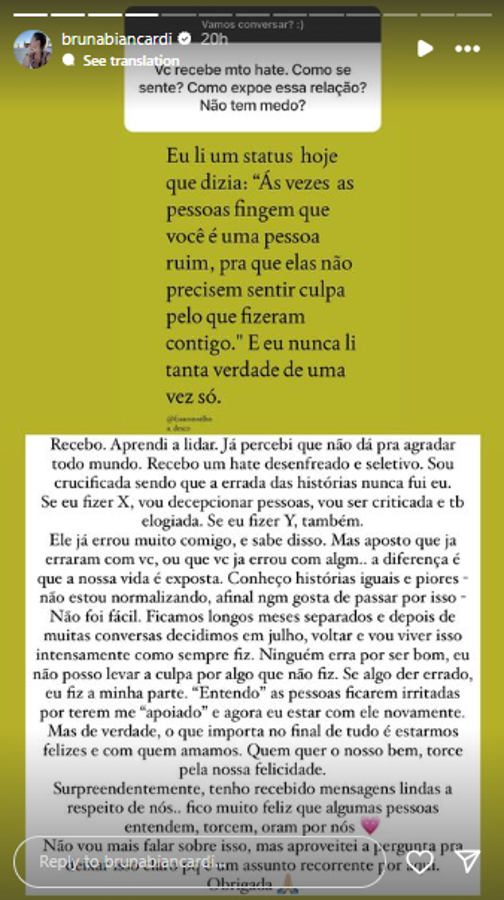 Bruna Biancardi perdonó a Neymar y revela por qué decidieron regresar: “Entiendo que la gente esté enojada...”