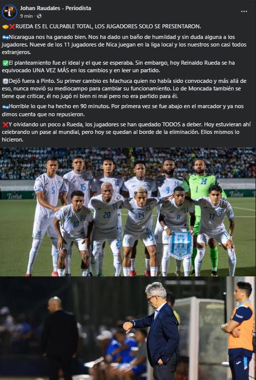 Vergonzoso, Somos el hazmerreír: señalan al culpable de la caída de Honduras ante Nicaragua en la Eliminatoria