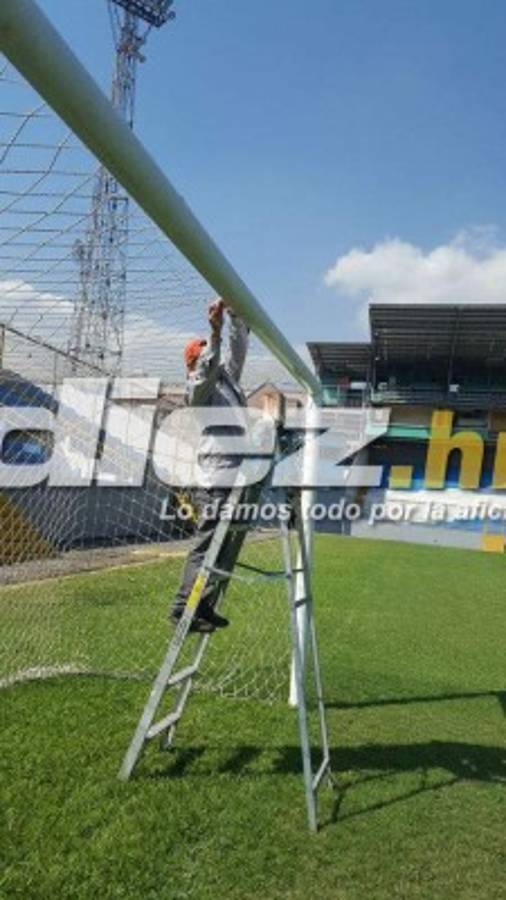 ¡A marcha forzada; así trabajan para pulir el estadio Morazán para el Honduras vs Costa Rica!