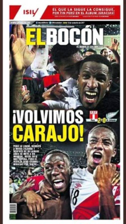 ¡PORTADAS EN PERÚ! 'Llanto de machos, tigre, volvimos y allá vamos Rusia'