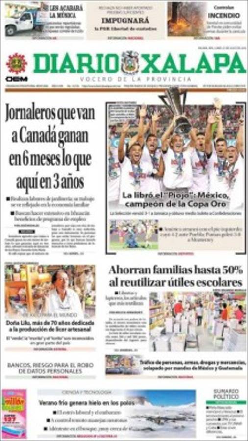 Portadas en México destacan el poco brillo de su Copa Oro