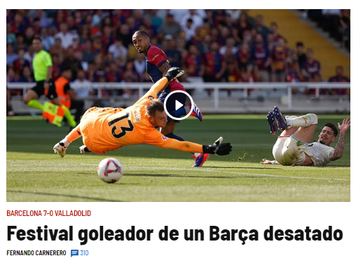 Barcelona propinó paliza y esto dice la prensa: “Pensaban que estábamos para descenso, pero somos los mejores y líderes”