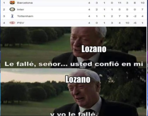 Memes Champions: Humillan al mexicano 'Chucky' Lozano tras derrota ante el Barça
