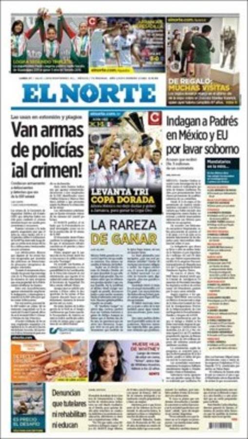 Portadas en México destacan el poco brillo de su Copa Oro