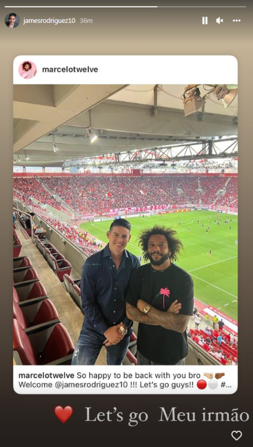 Así fue el reencuentro de James Rodríguez y Marcelo en el Olympiacos... ¡y la mala noticia que recibió sin haber debutado!