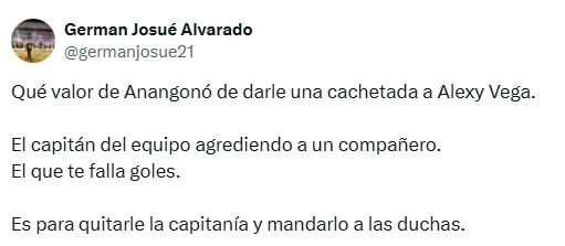 Anangonó agredió a Alexy Vega y la fuerte reacción de la prensa: piden severo castigo y quitarle la capitanía en Marathón