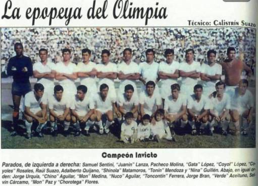 El Olimpia de 1070 que se coronó campeón invicto y estuvo 40 partidos sin conocer la derrota.
