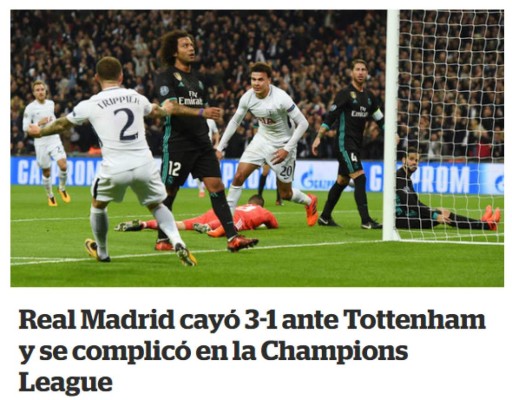 ¡CRISIS! Así reacciona la prensa mundial tras la dura derrota del Real Madrid ante el Tottenham