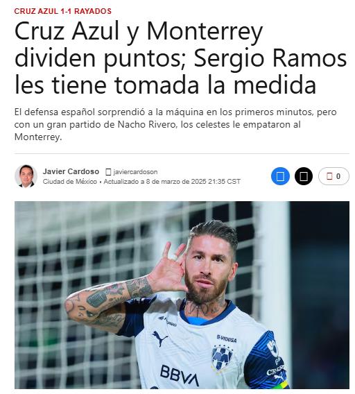 ¡Faitelson causó revuelo! Sergio Ramos anota su segundo gol con Rayados y la prensa reacciona: “Una salvajada total; el mago del equipo”