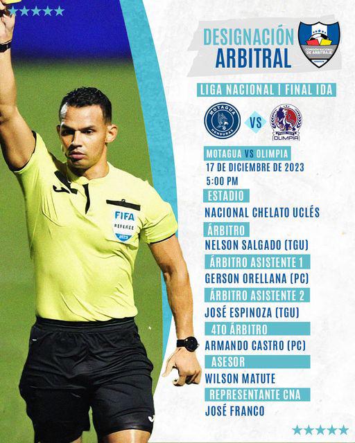 Nelson Salgado, el réferi elegido para impartir justicia en la final de ida del clásico capitalino.