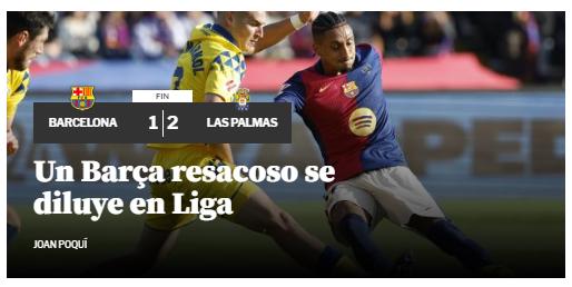 Barcelona perdió en casa ante Las Palmas y así reacciona la prensa: “Que cierren el VAR y pongan una ruleta; vergüenza”