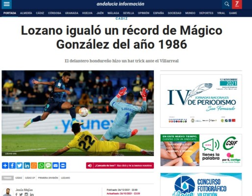 'El heredero del 'Mágico' González e histórico': Prensa mundial se rinde a los pies del Choco Lozano