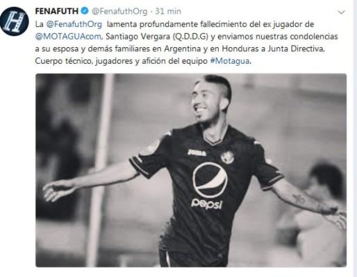 Fútbol hondureño se solidariza en redes tras fallecimiento de Santiago Vergara