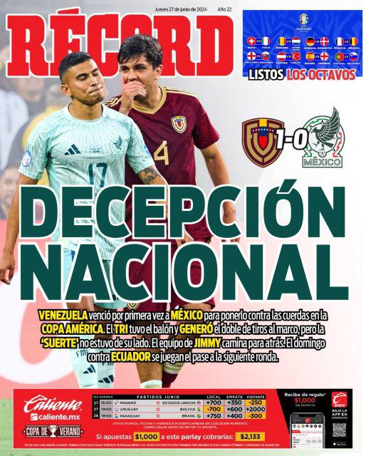 Destrozan a la Selección Mexicana de Fútbol: “Decepción nacional” y otros titulares de los medios aztecas
