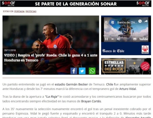 Lo que dicen los medios chilenos por los penales ante Honduras en Temuco