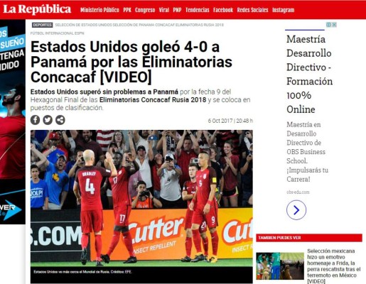 Portadas de diarios destrozan a selección de Panamá luego de goleada ante EEUU
