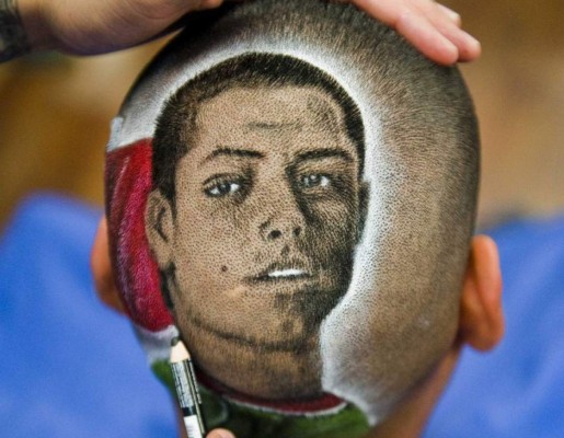 Los rostros de los deportistas realizados en cortes de cabello