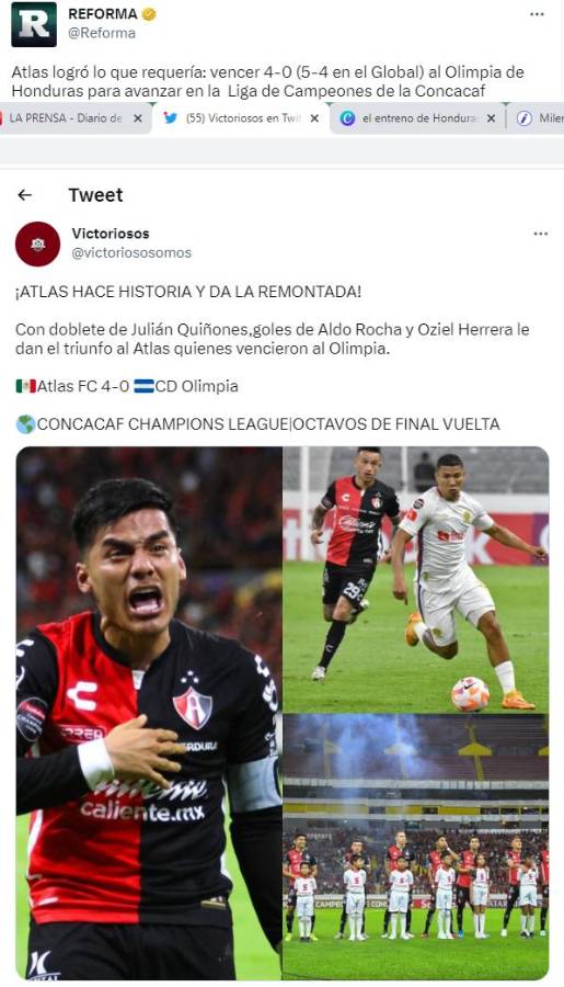 “Le sacan la llave a Olimpia” y “tuvieron que sufrir”: Así reaccionan en México el día después de la remontada de Atlas