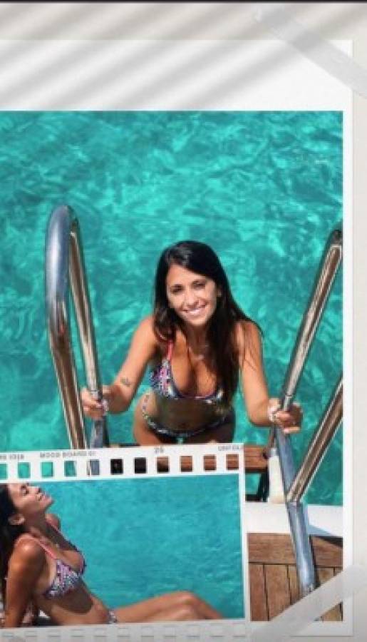 Antonela Rocuzzo presume de su cuerpazo en las vacaciones de lujo junto a Messi en Ibiza