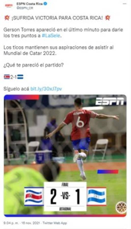 Hincaron a la 'H': lo que dicen en Costa Rica tras resucitar y acabar con el sueño de Honduras rumbo a Qatar