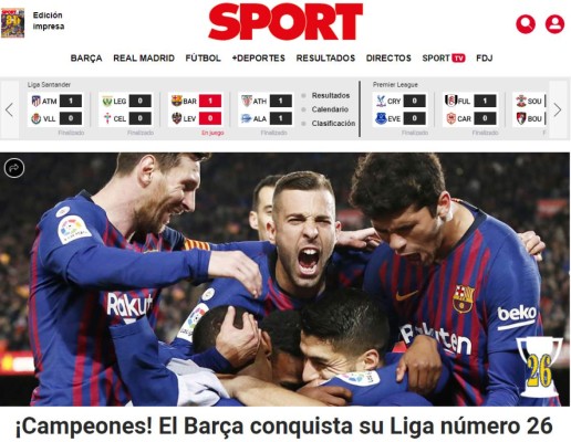 La prensa internacional se rinde a Messi y el Barcelona tras su dominio en España&nbsp;&nbsp;