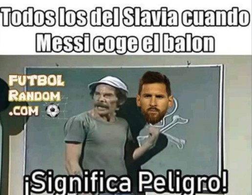 Lionel Messi, víctima favorita de los memes tras el sufrido triunfo del Barcelona ante el Slavia