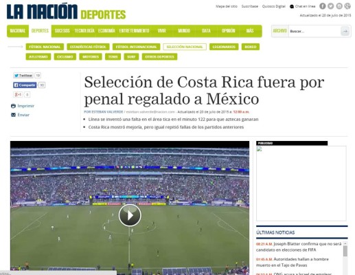 Prensa de Costa Rica: 'Concacaf nos roba todo el oro'