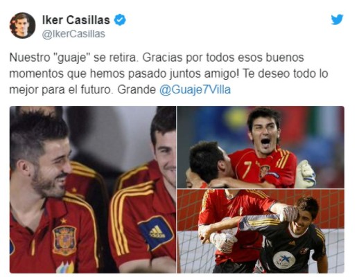 Los mensajes para David Villa tras anunciar su retiro del fútbol: 'Fue un honor Guaje'&nbsp;&nbsp;