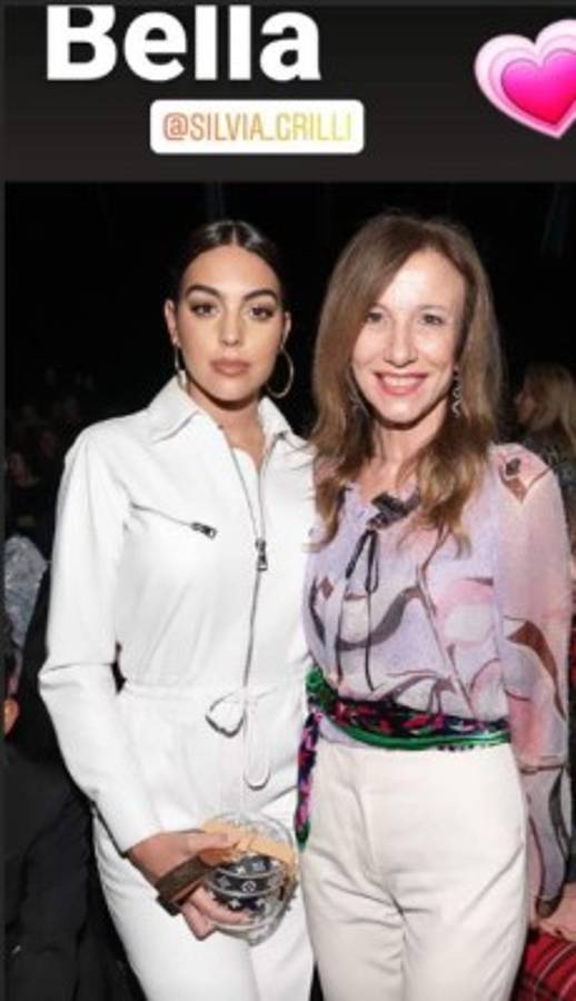 Sin Cristiano Ronaldo y con un gran sustituto, Georgina Rodríguez brilló en el Milan Fashion Week