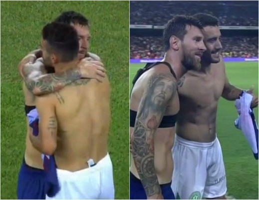CURIOSAS: El profundo abrazo de Messi, homenaje y lágrimas en el Barça-Chapecoense
