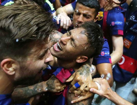 La celebración del Barcelona campeón de la Champions League