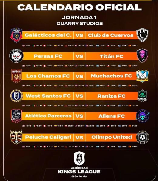 Kings League Américas, fecha de la primera jornada, hora y canal