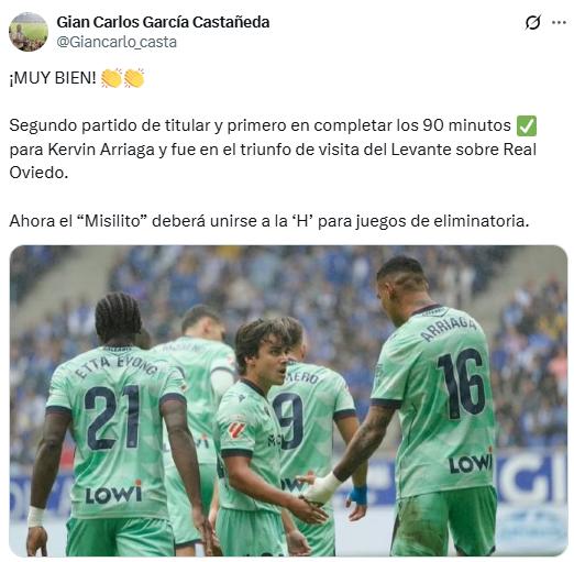 Afición del Levante alucina con Kervin Arriaga y el gesto del goleador: Qué falta nos hacía un jugador así