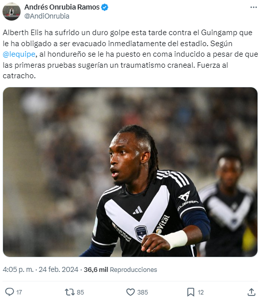 Oran por Alberth Elis: prensa mundial, clubes franceses y futbolistas se solidarizan con el hondureño tras su lesión